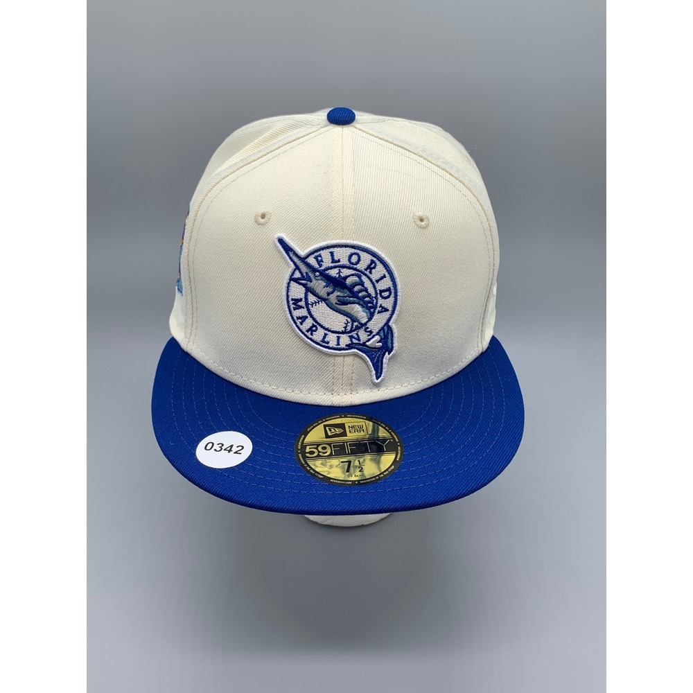 New Era 59FIFTY Florida Marlins 25th Anniversary Fitted Hat Blue Size 7-1/2 NWT